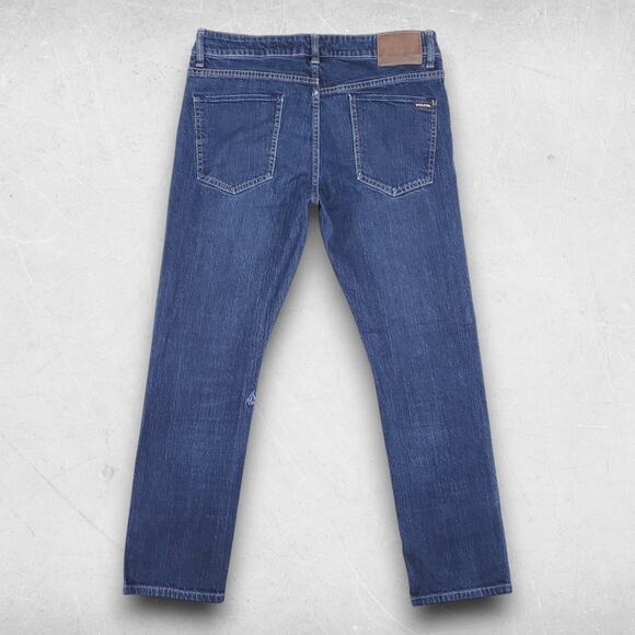 Volcom Vorta Jeans Men 32 Blue Slim Straight Streetwear Casual Skateboarding - Picture 3 of 9